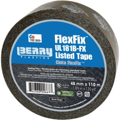 555 FlexFix Black Printed UL181B-FX Listed Film Tape 48MM X 110M