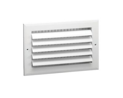 6" x 6" White Aluminum Curved Blade Register, Multi-Shutter Damper 1-Way