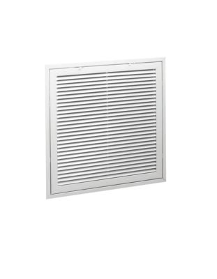 White Steel Fixed Bar Return Air Filter Grille, 35-Degree Deflection