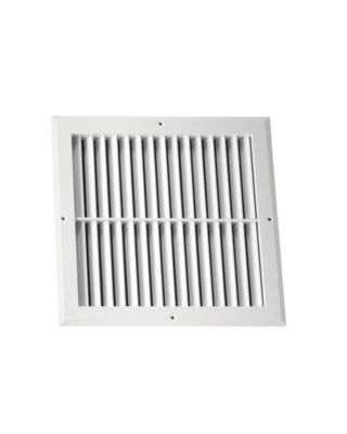 8" x 8" White Aluminum Return Air Grille, 45-Degree Fixed Blade