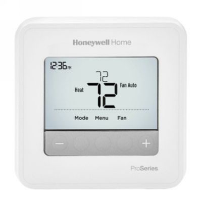 T4 Pro Programmable Thermostat with stages up to 2 Heat/1 Cool Heat Pumps; up to 1 Heat/1 Cool Conventional Systems