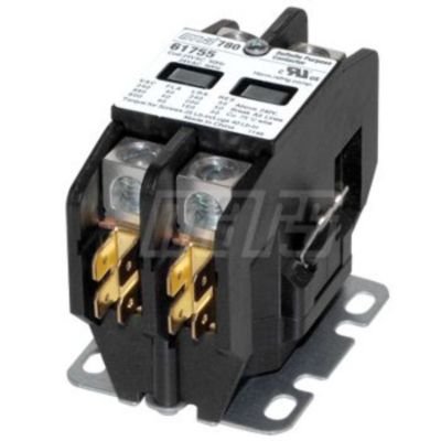 61755 - Definite Purpose Contactor 2 Pole 40 Amp 24 Volt Quick Connect & Box Lugs