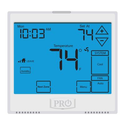 T900 Platform: Wireless Touchscreen, 5+1+1 or 7 Day or Non-Programmable with Humidify And De-Humidify, 3H/2C Univ., 13 Sq. In. Display (Includes Base Module)