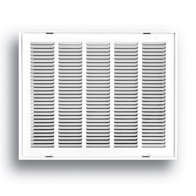 24" x 14" White Return Air Filter Grille with Removable Face