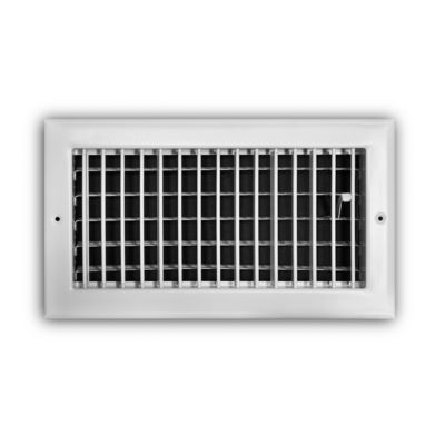 6" x 6" White Adjustable 1-Way Wall/Ceiling Register