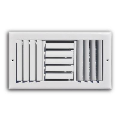 14" x 8" 3-Way White Steel Adjustable Curved Blade Wall/Ceiling Register