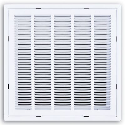 24" x 24" White T-Bar Stamped Face Return Air Filter Grille