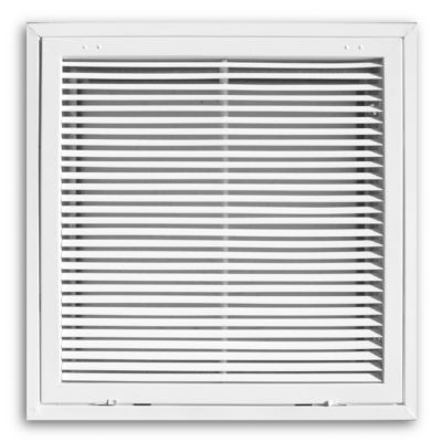 24" x 24" White T-Bar Fixed Bar Return Air Filter Grille with Ductboard