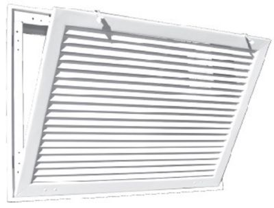 10" x 10" White Aluminum Fixed Bar Return Air Filter Grille