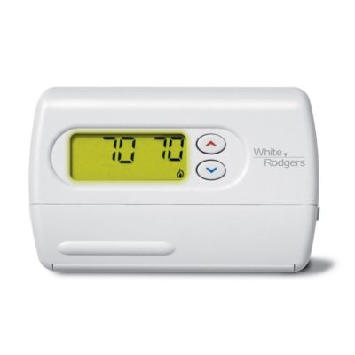 White-Rodgers Classic 80 Series, Single Stage (1H/1C) Non-Programmable Digital Thermostat, Backlit Display, 24 Volts, System Switch-Heat, Off, Cool, Fan Switch-Auto, On, Profile-Horizontal, Battery Powered, Range 45-90° F.